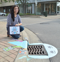 LaPorte County MS4 Partnership participates in storm drain art program!